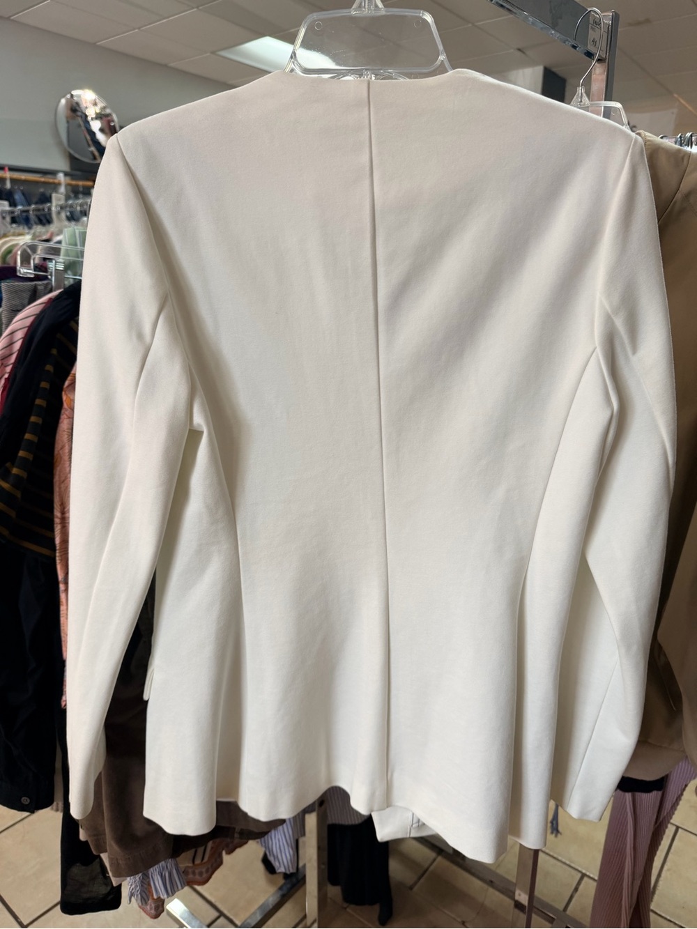 Anthropologie Dolan White Tailored V-Neck Blazer - Picture 3 of 3